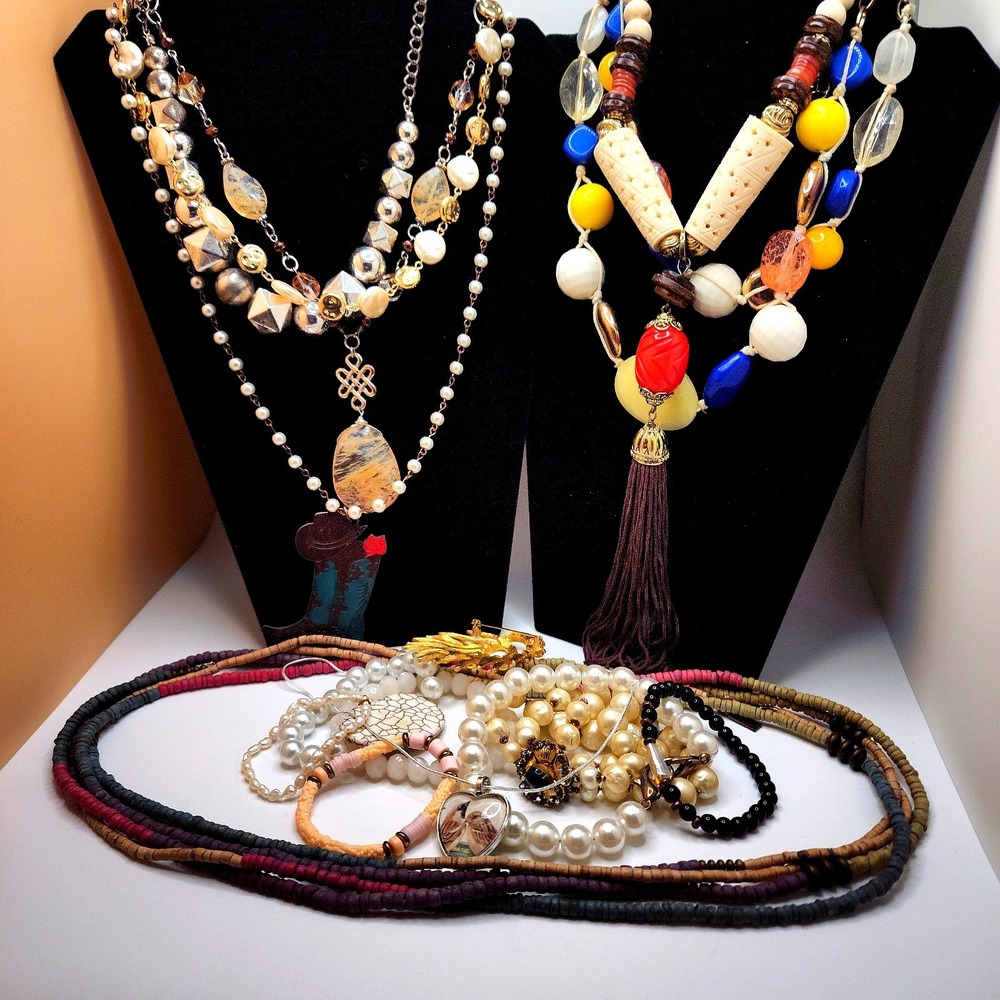 Estate Jewelry Lot Necklaces Bracelets Bundle